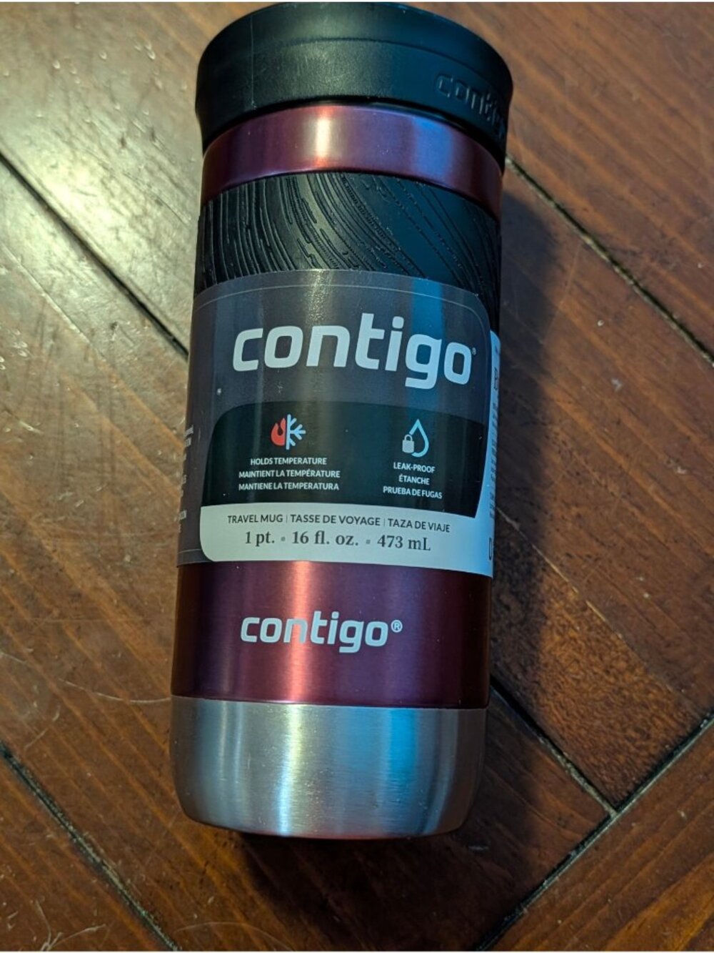 Contigo Byron 2.0 Travel Mug 16oz Azalea Leak-Proof SnapSeal Lid BPA-Free Stainl
